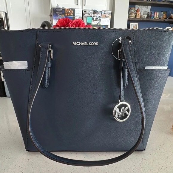 Michael Kors Dark Blue Tote Bag - Picture 1 of 3